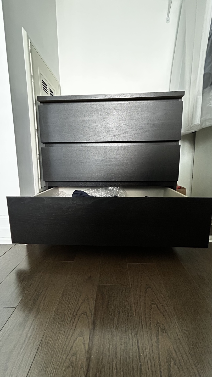 IKEA MALM 3-Drawer Dresser - Black-Brown - photo 2