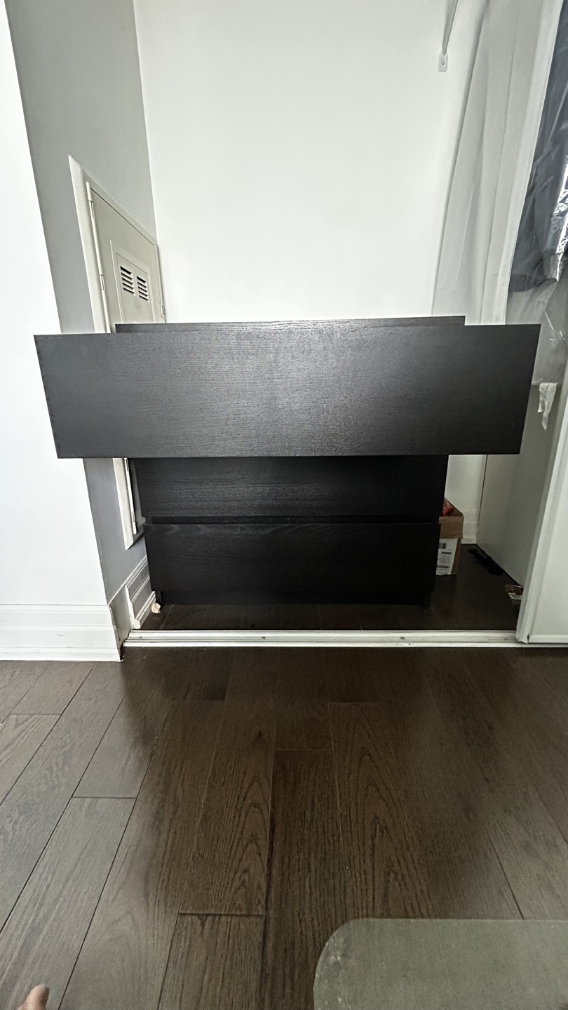 IKEA MALM 3-Drawer Dresser - Black-Brown