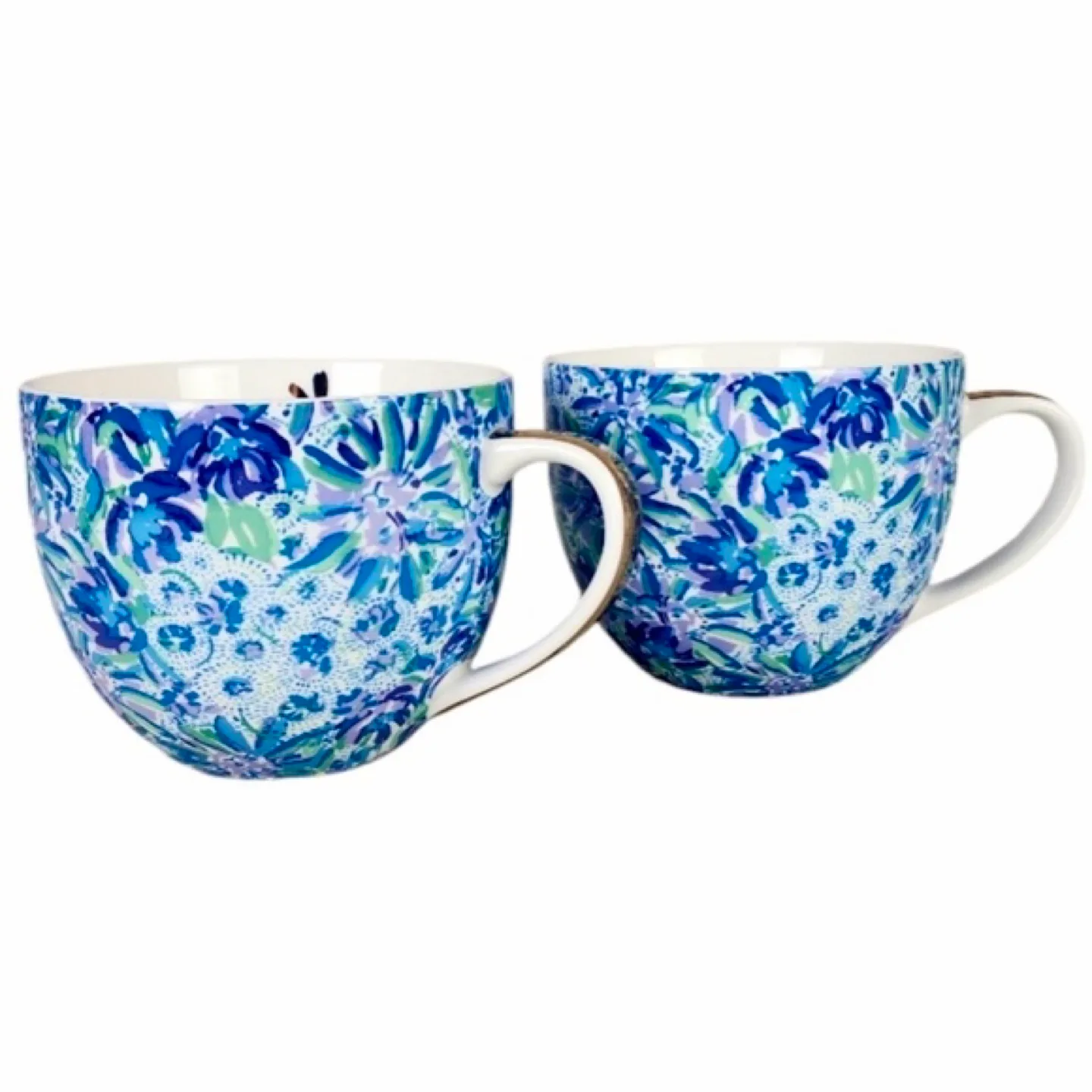🍓REG $130 BRAND NEW! Designer Gold LILLY PULITZER Mugs ✨ image indicator(5)
