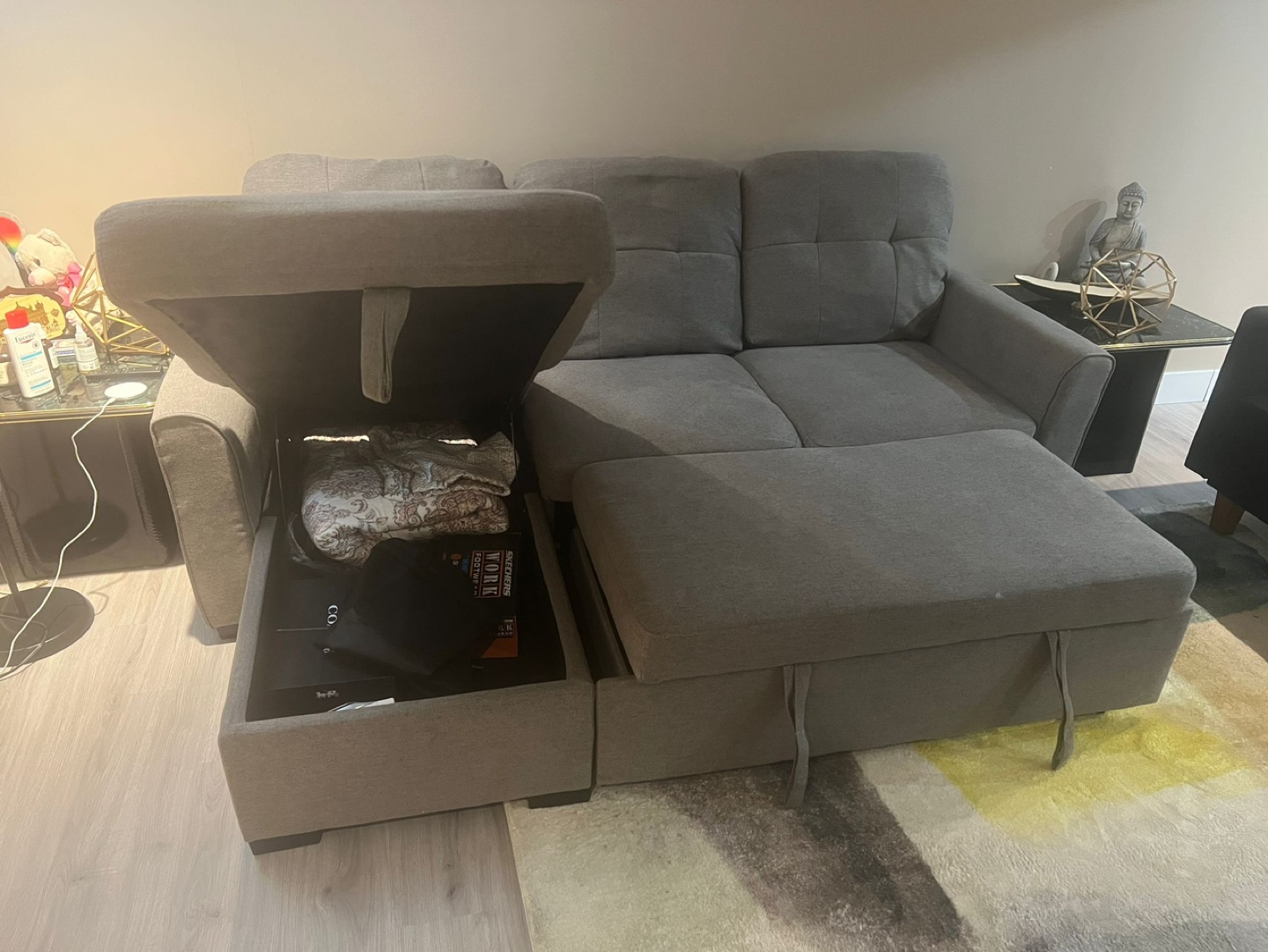 Grey Sectional Sofa with Storage - photo 2