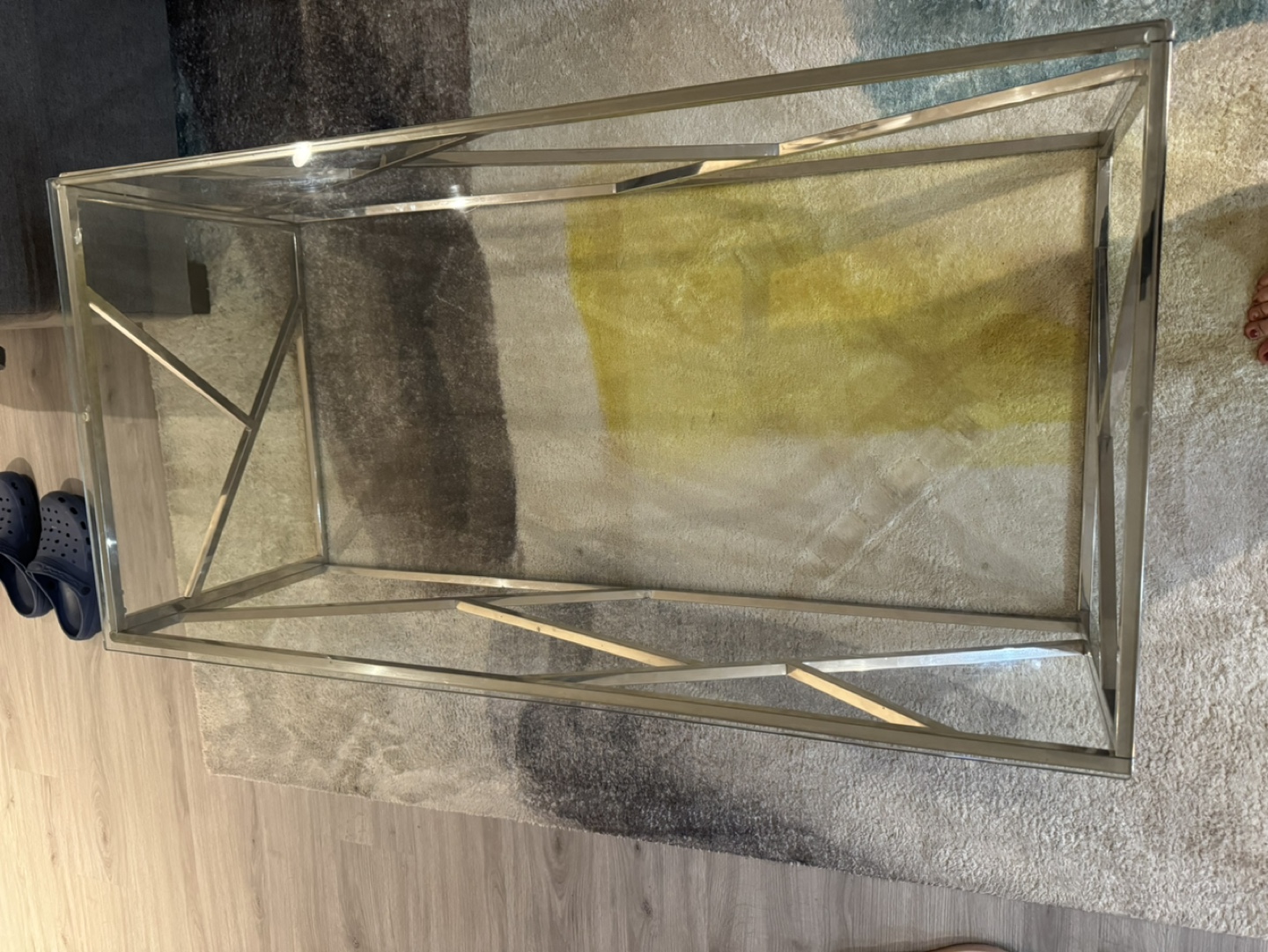 Glass and Metal Coffee Table - photo 2