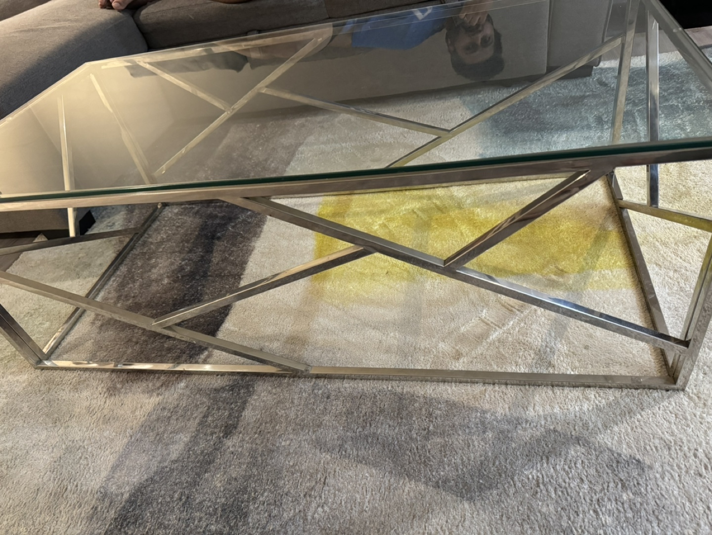 Glass and Metal Coffee Table
