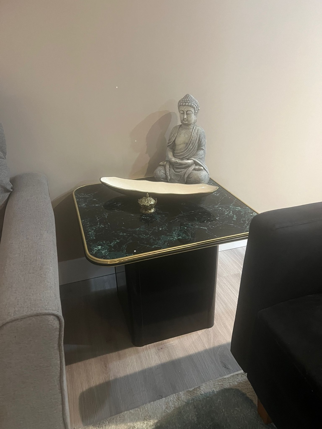 Black & Gold Marble End Table