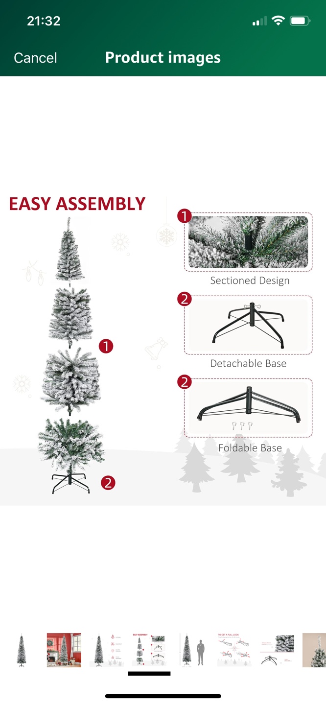 Pre-lit Artificial Christmas Tree with Flocked Snow - photo 2