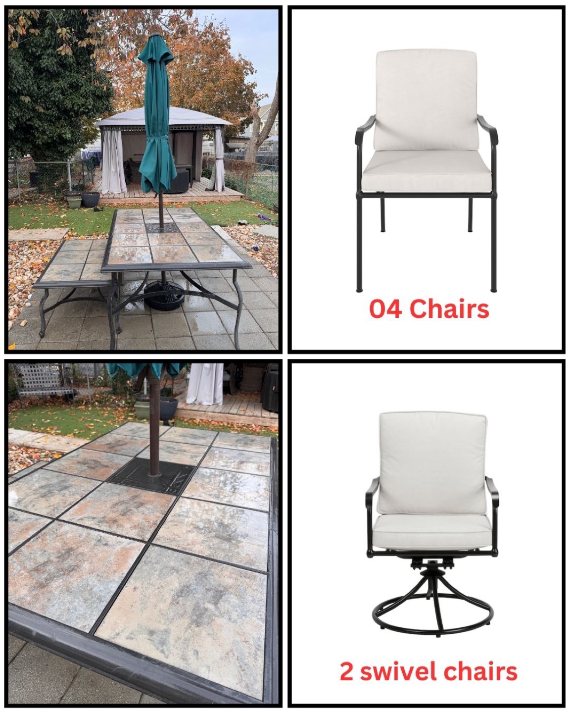 6 Piece Patio Set with Swivel Chairs