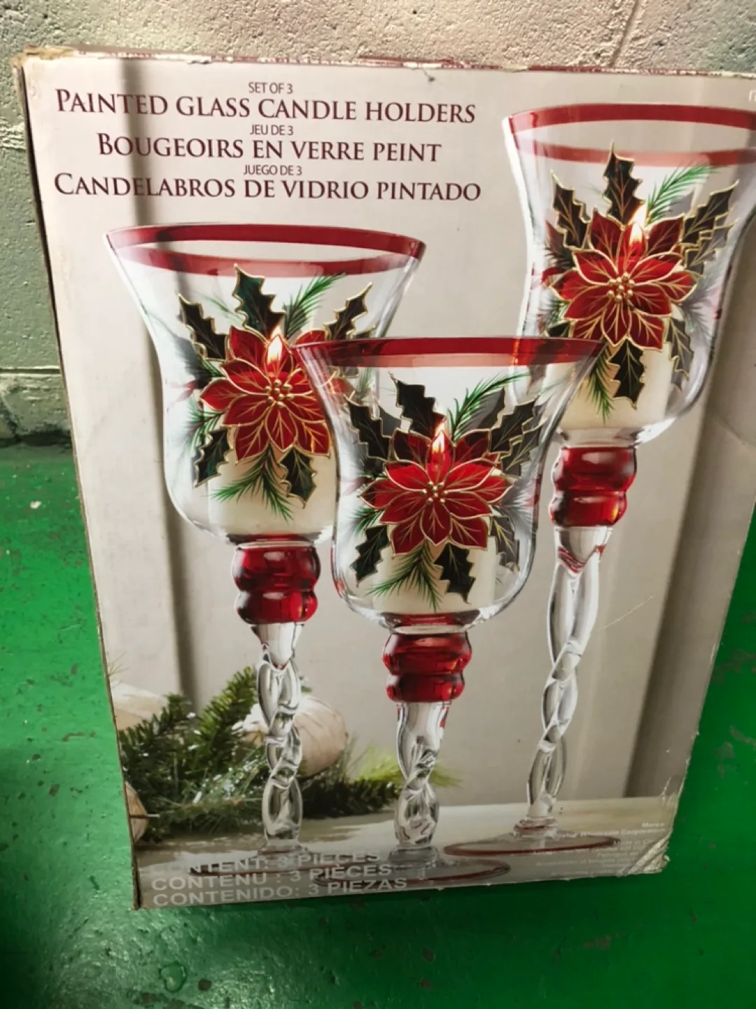 Set of 3 Christmas Candle Holders thumbnail