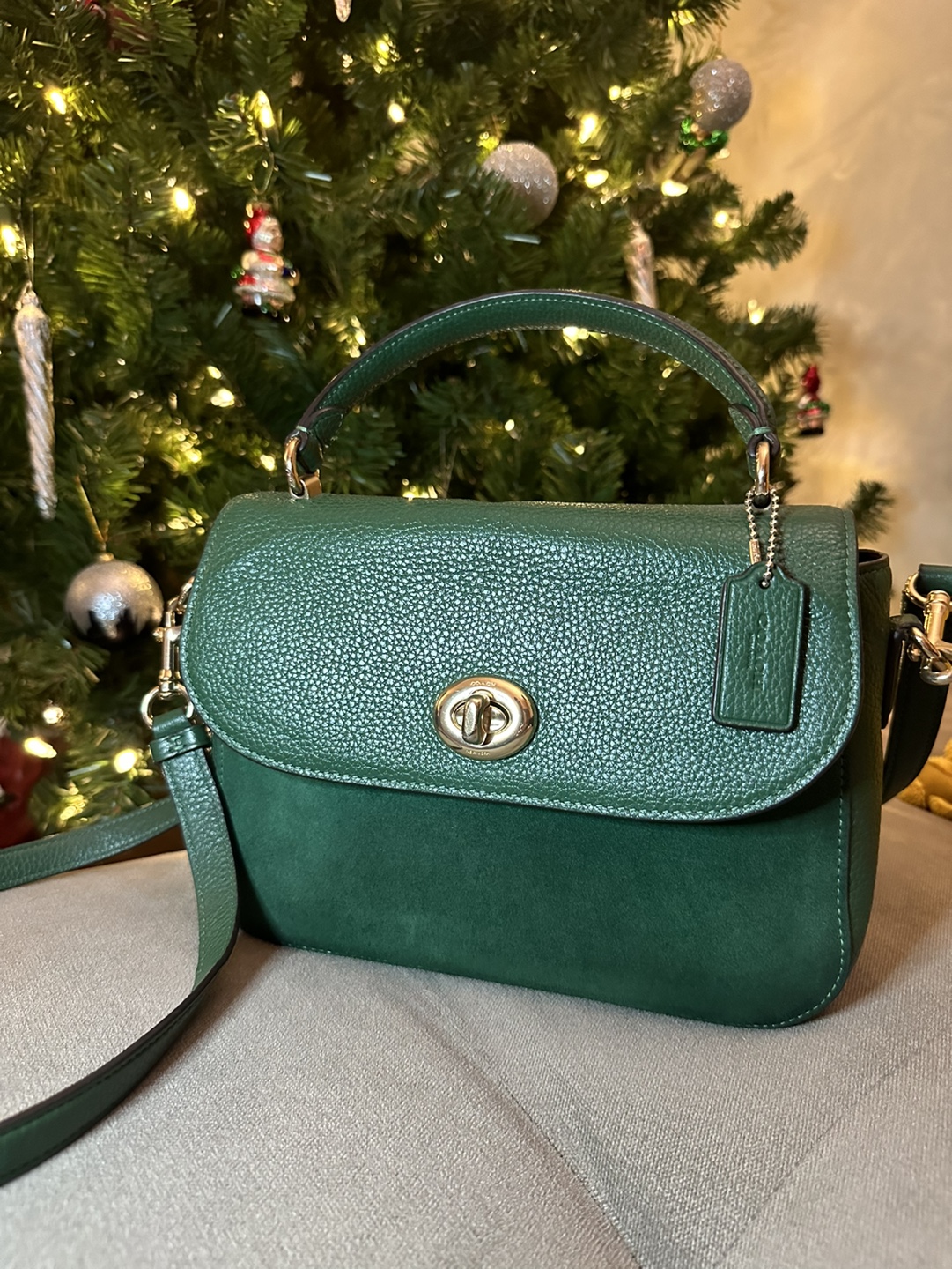 Coach Cassie Green Leather Handbag