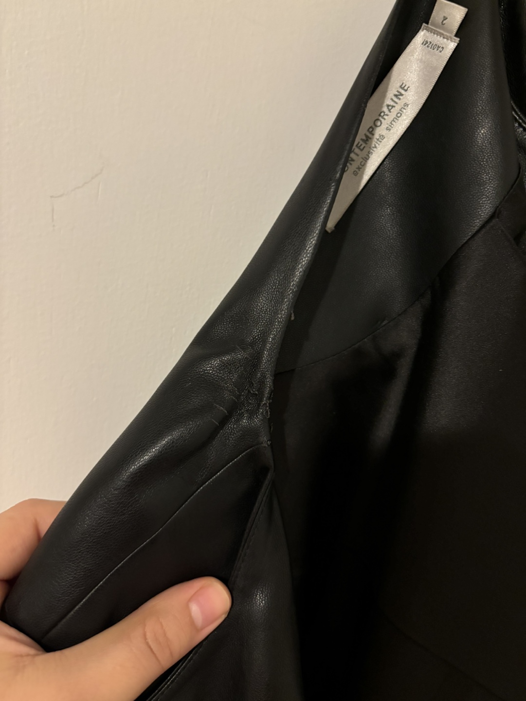 Black Faux Leather Jacket - photo 5