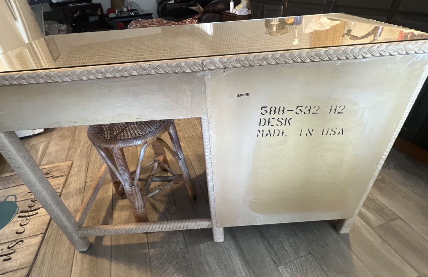 Wicker Desk with Stool - photo 4