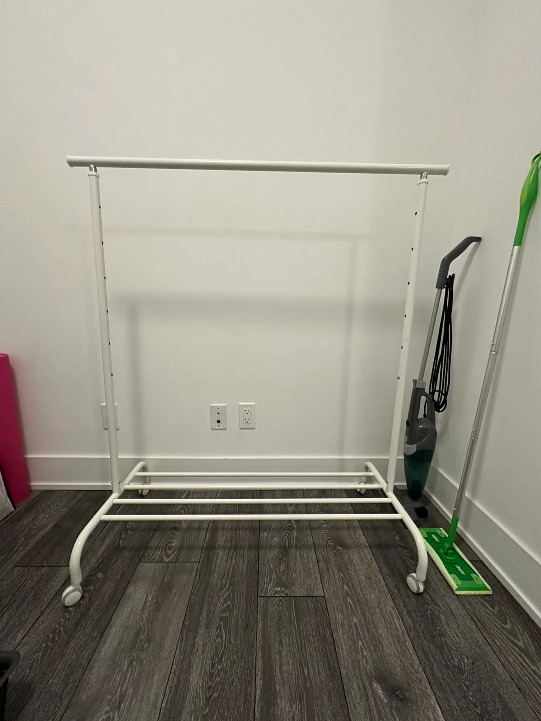 White Metal Clothes Rack thumbnail