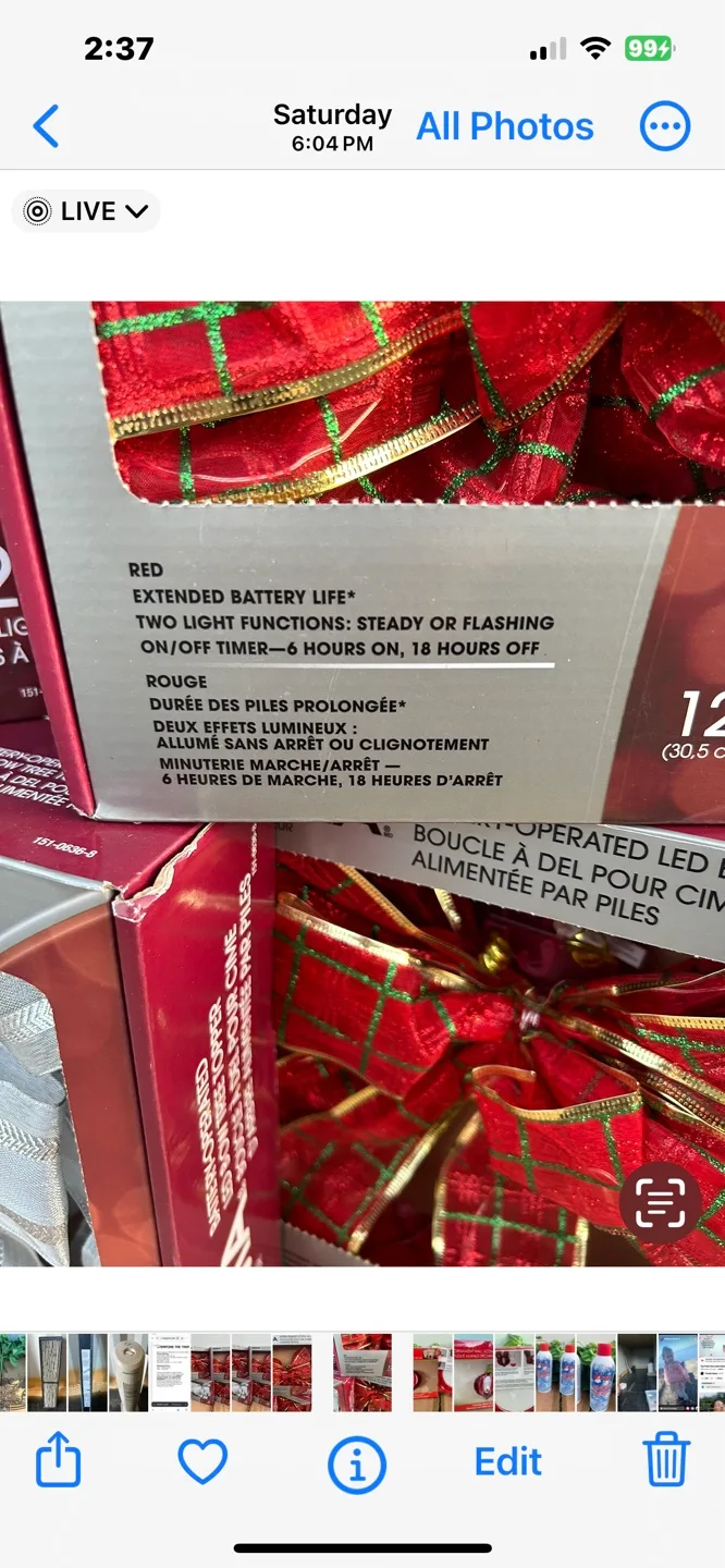 Red LED Bow Tree Topper image indicator(2)