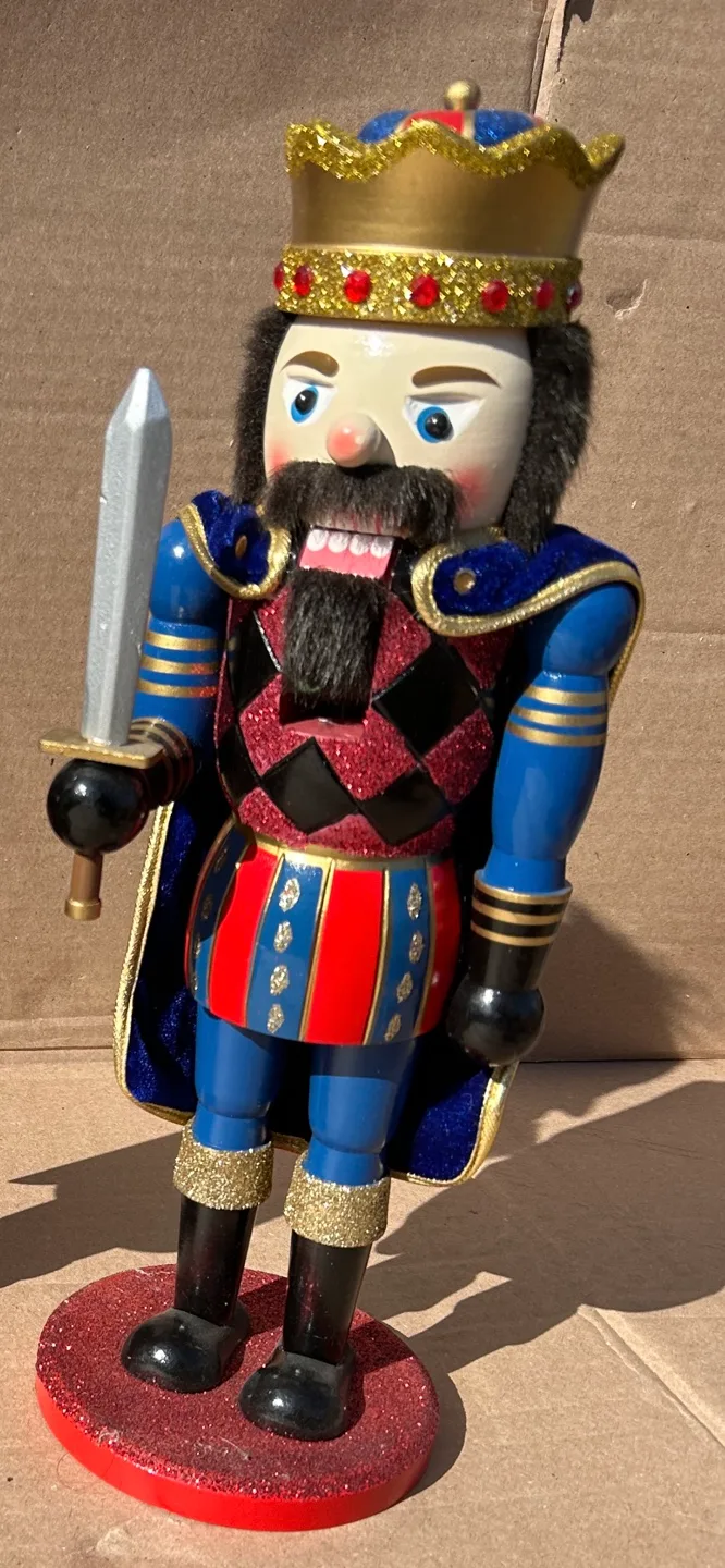 Set of 2 Wooden Vintage Bombay Nutcracker Ornaments image indicator(2)