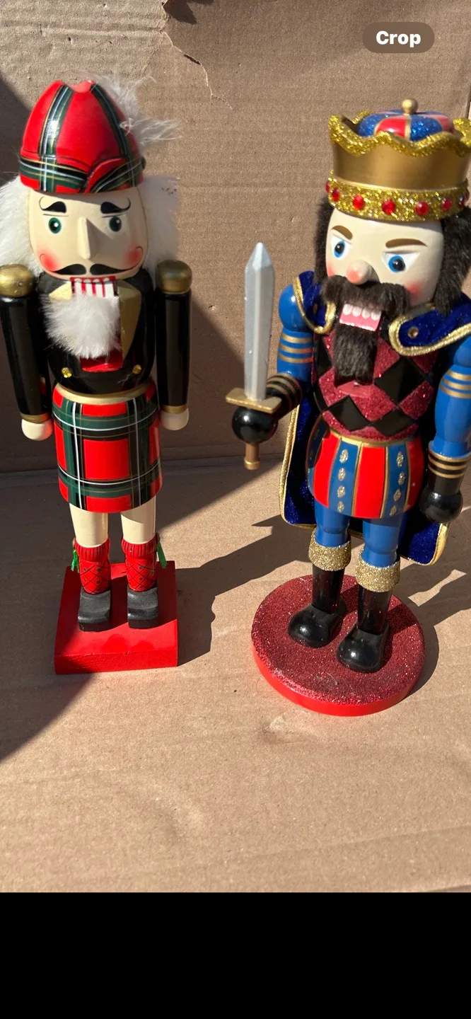 Set of 2 Wooden Vintage Bombay Nutcracker Ornaments image indicator(4)