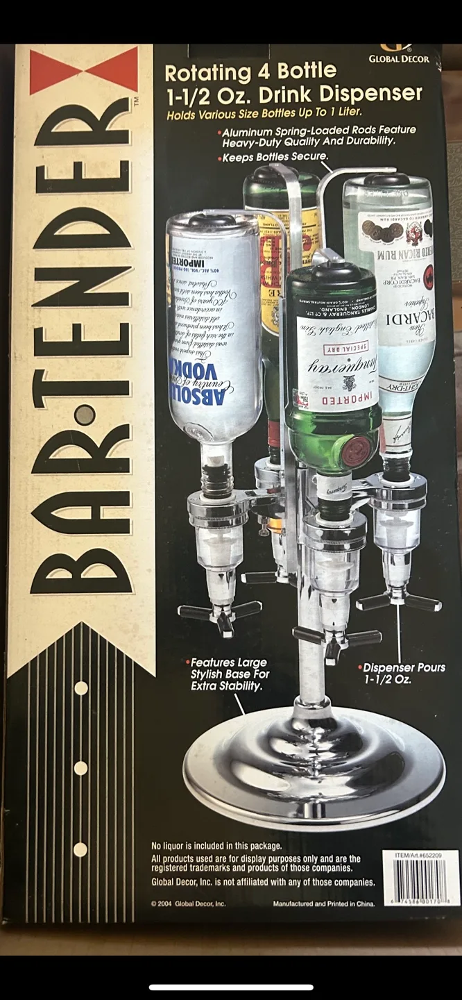 Rotating 4 Bottle 1-1/2 Oz. Drink Dispenser image indicator(2)