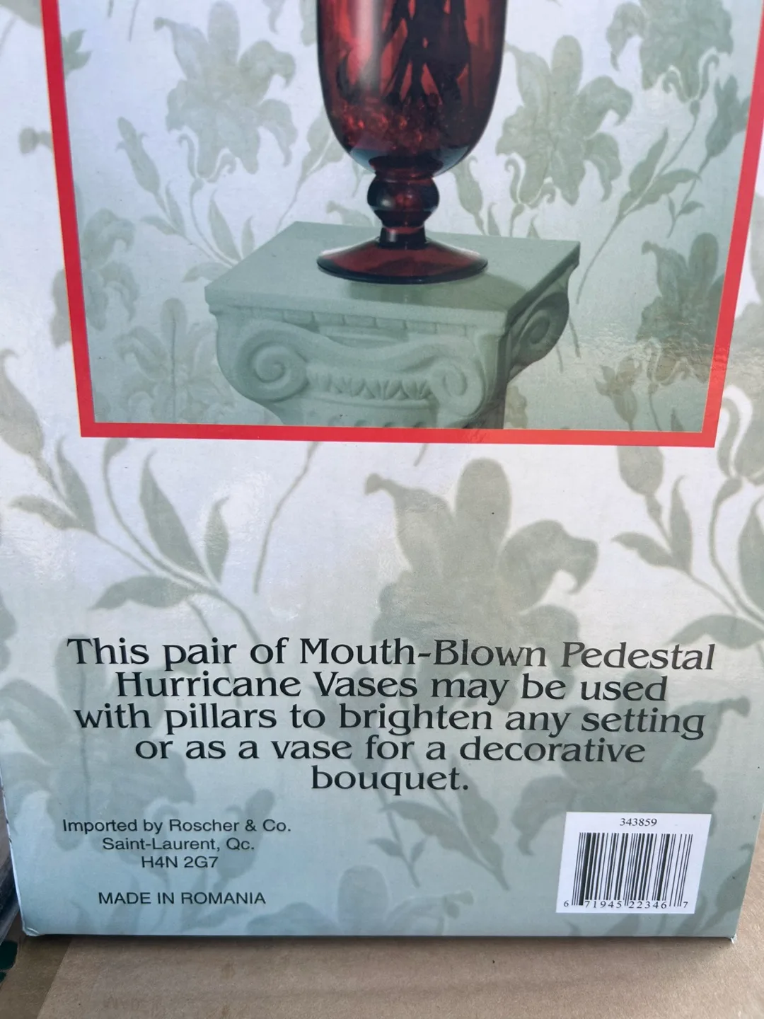 Set of 2 Red Pedestal Hurricane Vases Mouth-Blown Glass image indicator(3)