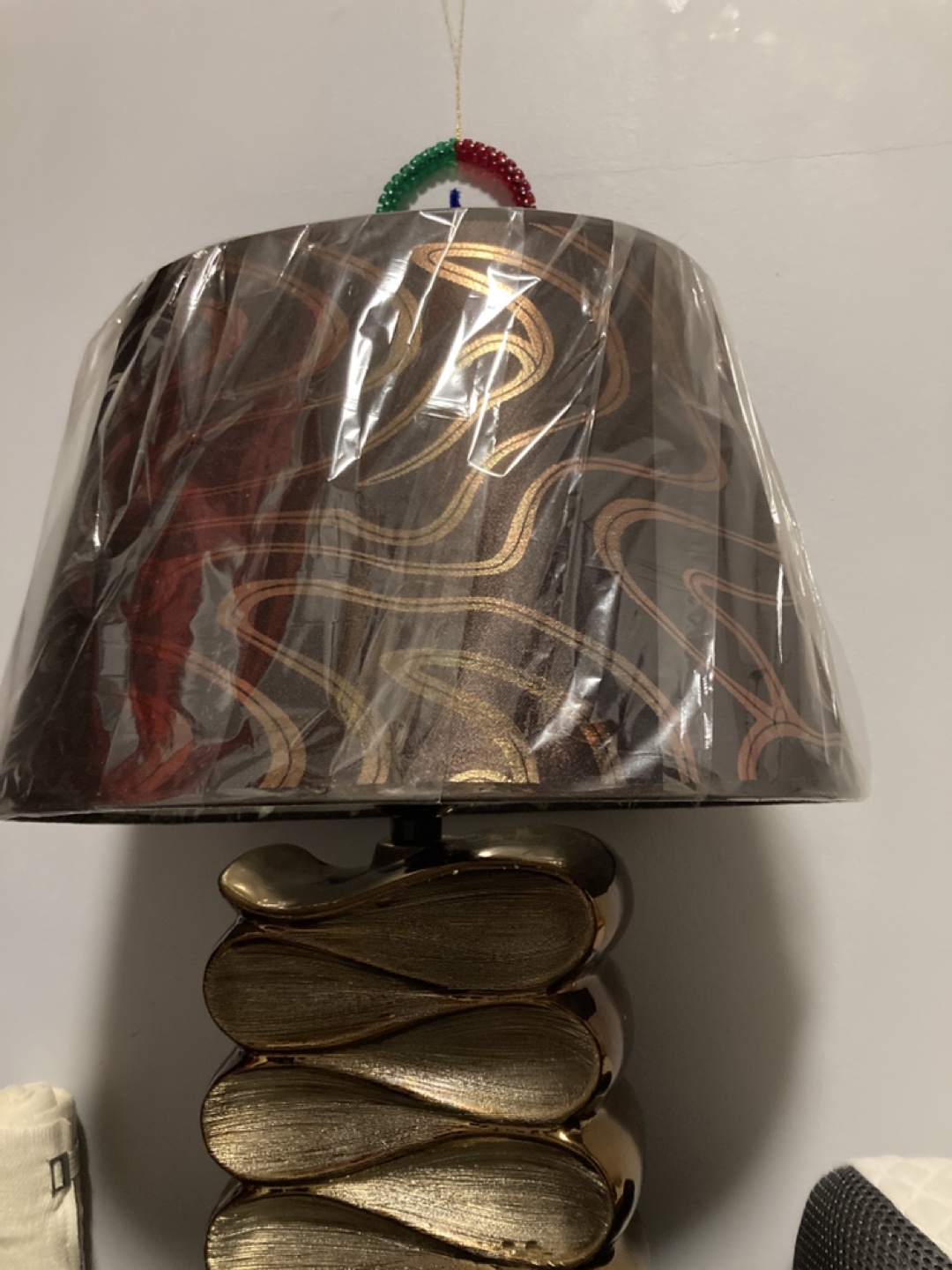 🥕🥕🥕Table Lamp with Brown and Gold Shade
