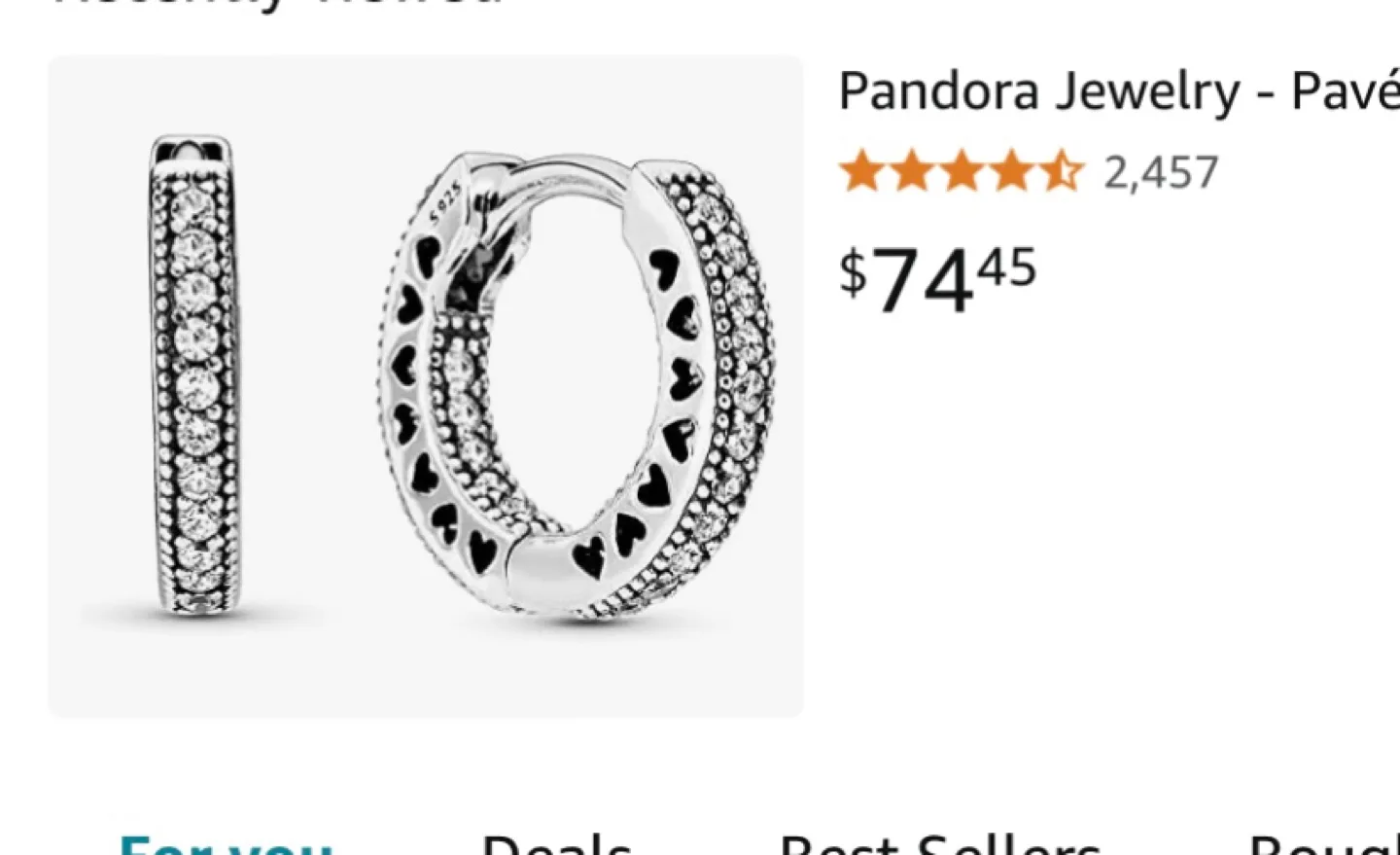 Pandora Pave Heart Hoop Earrings image indicator(6)