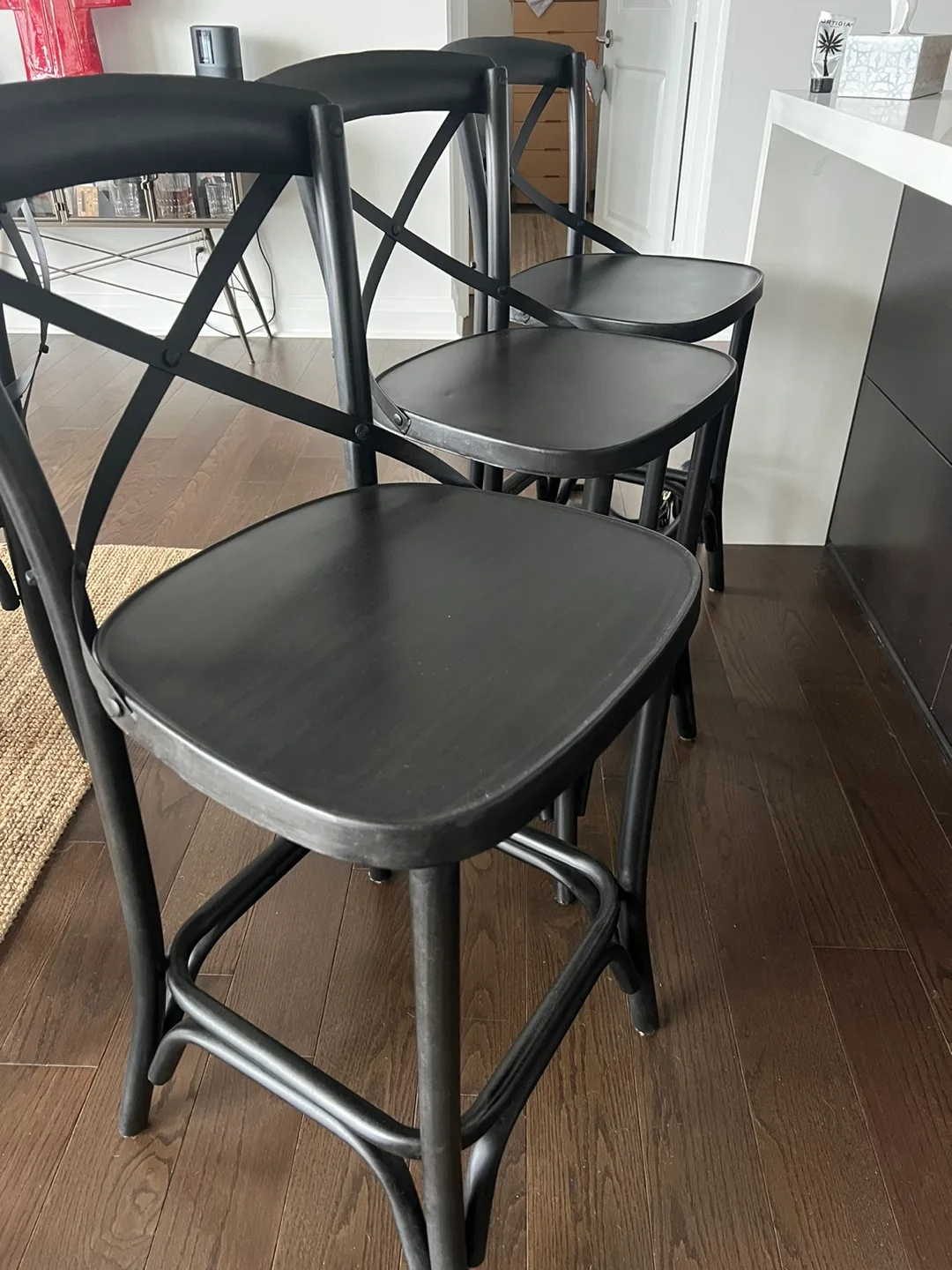 Set of 3 Black Bar Stools thumbnail