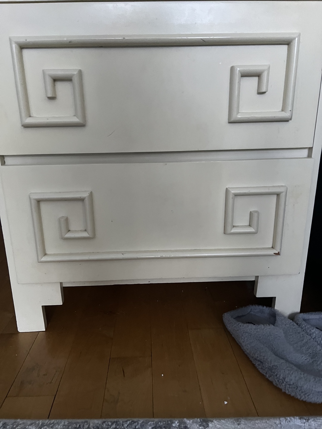 White Nightstand with Two Drawers - photo 2