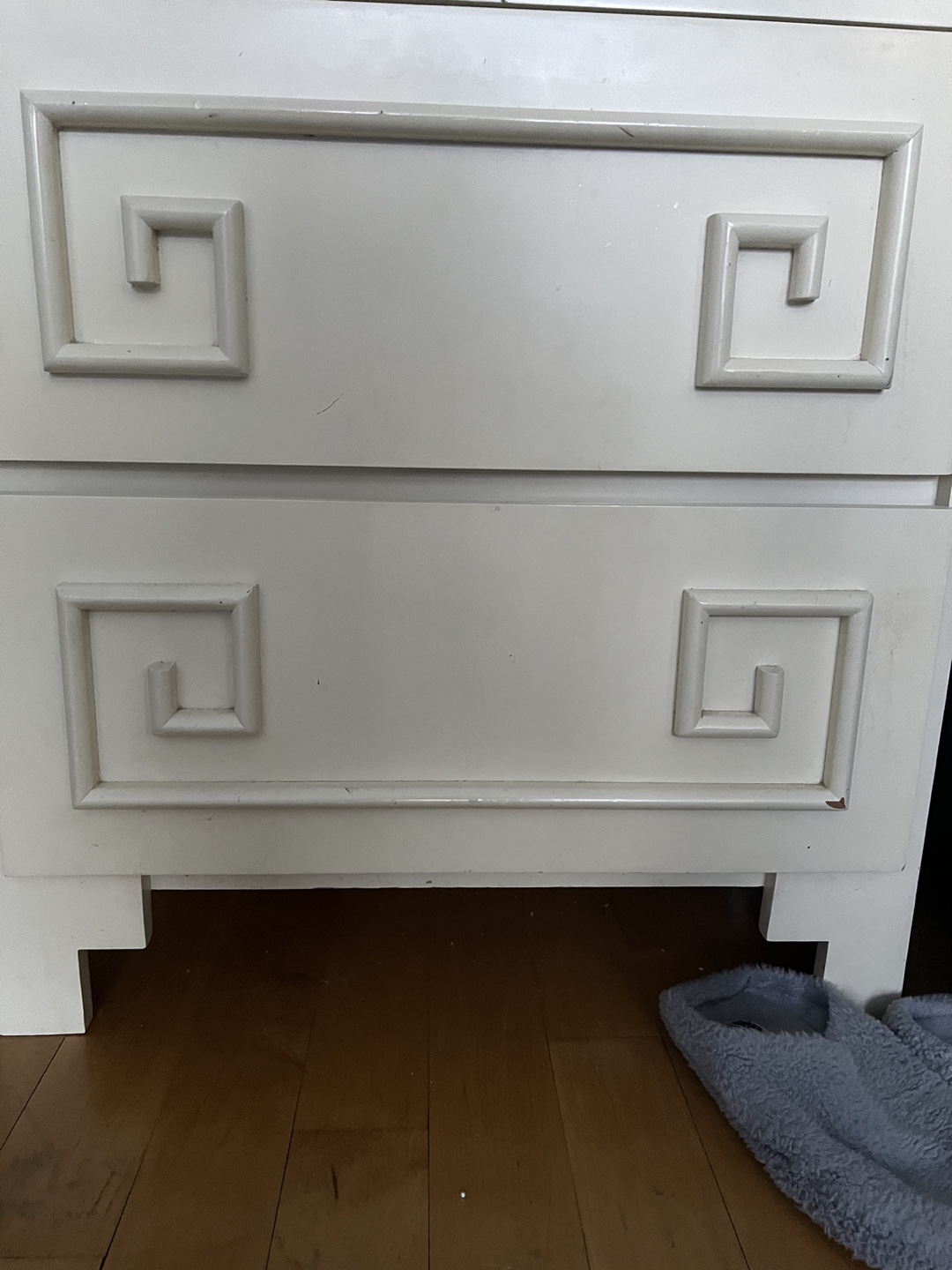 White Nightstand with Two Drawers - photo 3