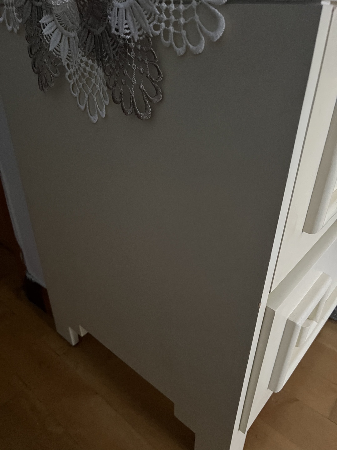 White Nightstand with Two Drawers - photo 4