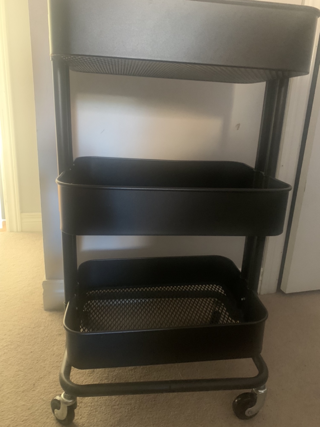 IKEA Black Rolling Cart