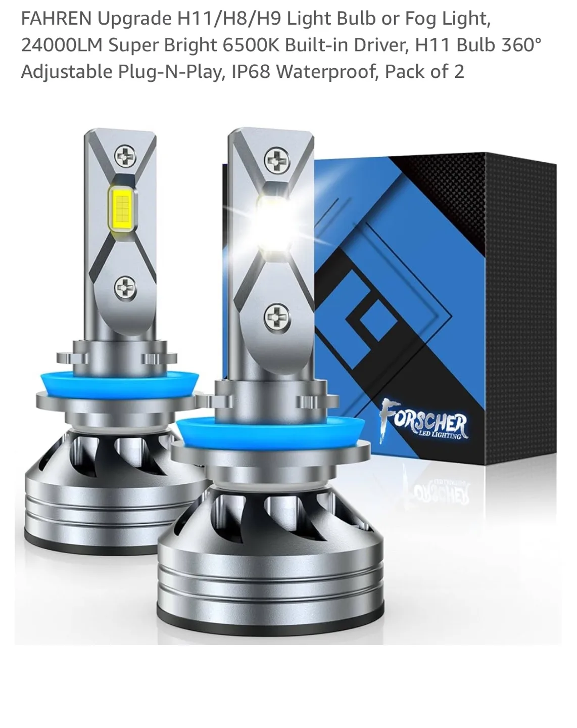Fahren H11/H8/H9 LED ultrabright Light Bulbs image indicator(5)