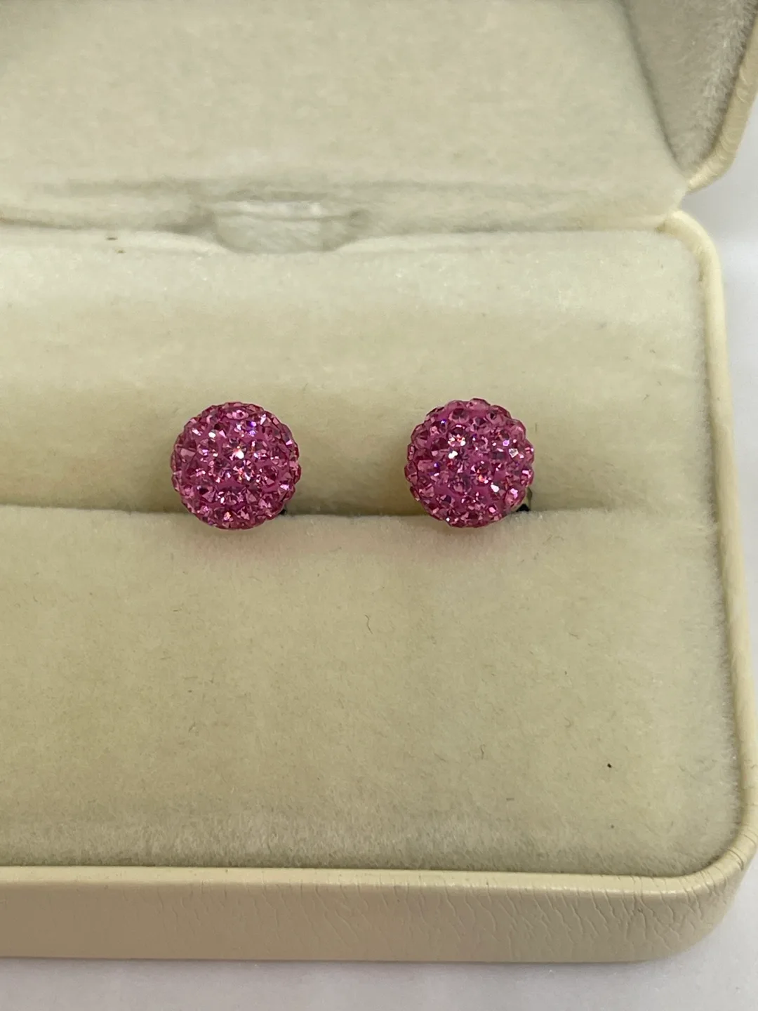 Pink Crystal Stud Earrings thumbnail