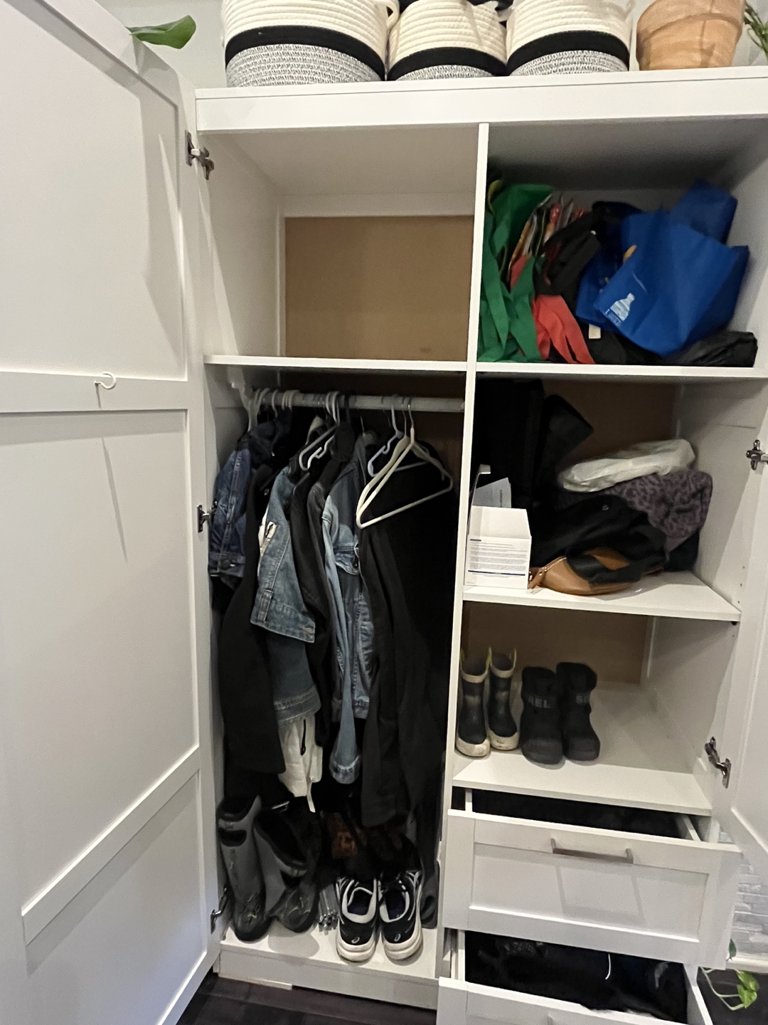 White Wardrobe with Two Drawers - photo 3