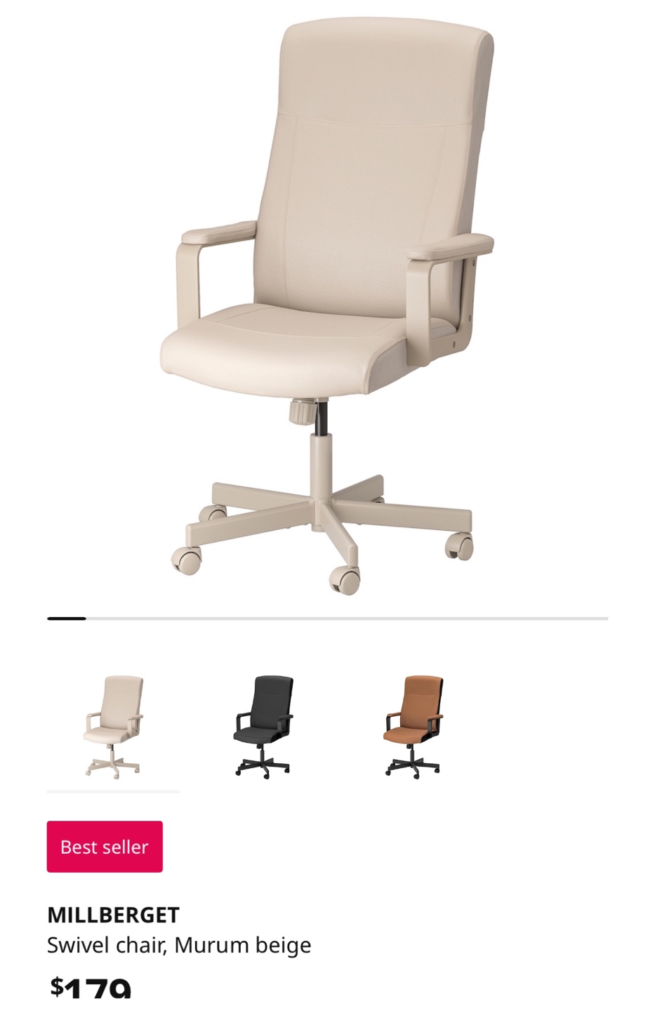 IKEA Millberget Swivel Chair - Murum Beige