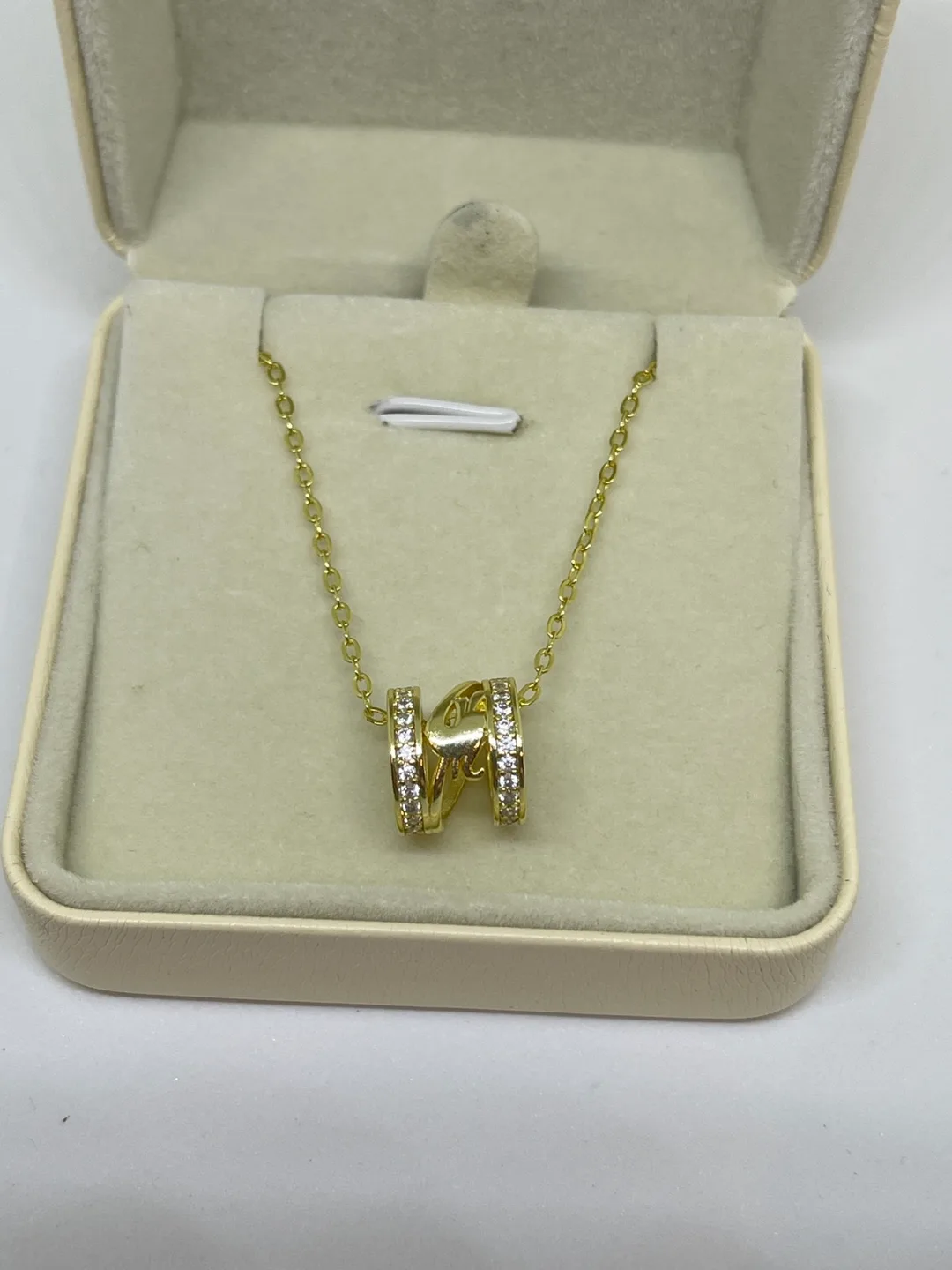 Gold Tone Cubic Zirconia Necklace thumbnail