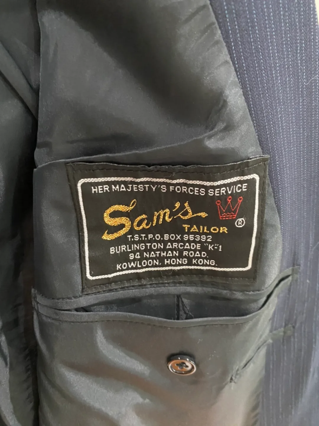 Sam’s Tailor Navy Blue Striped Blazer image indicator(2)