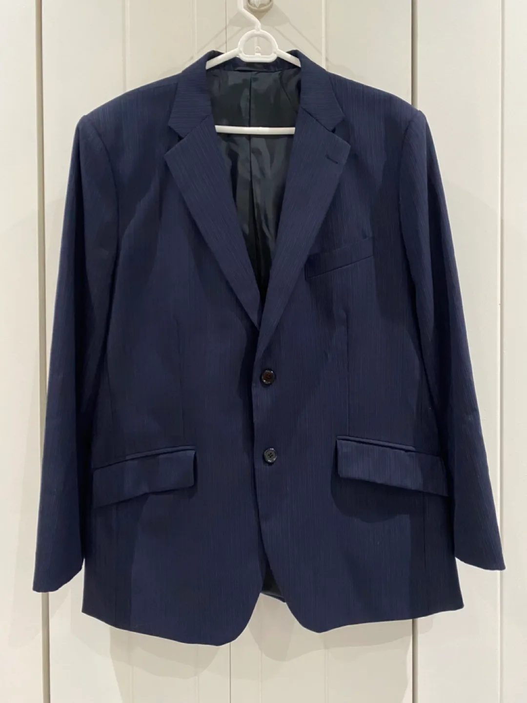 Sam’s Tailor Navy Blue Striped Blazer image indicator(4)