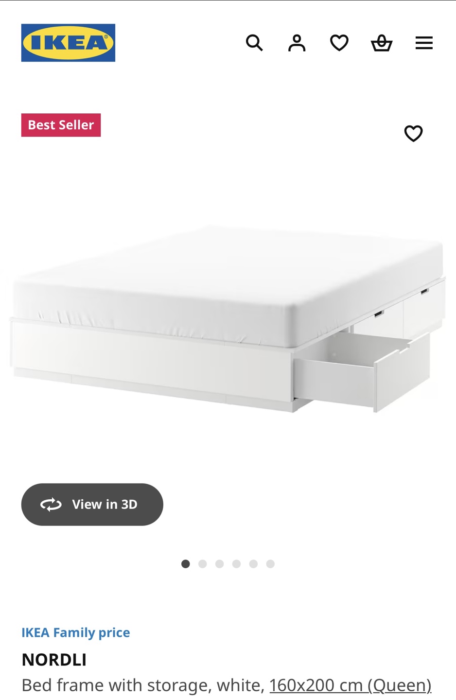 IKEA NORDLI Queen Bed Frame with Storage - photo 2