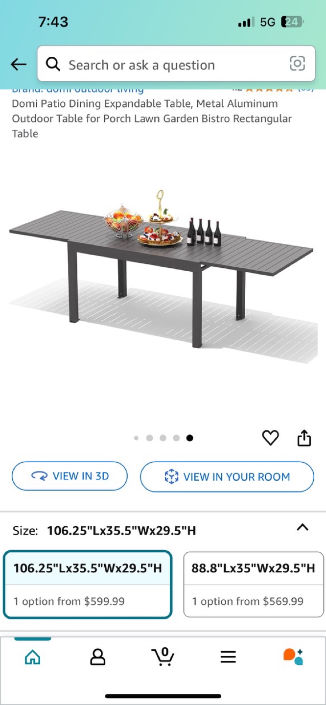Domi Patio Dining Expandable Table