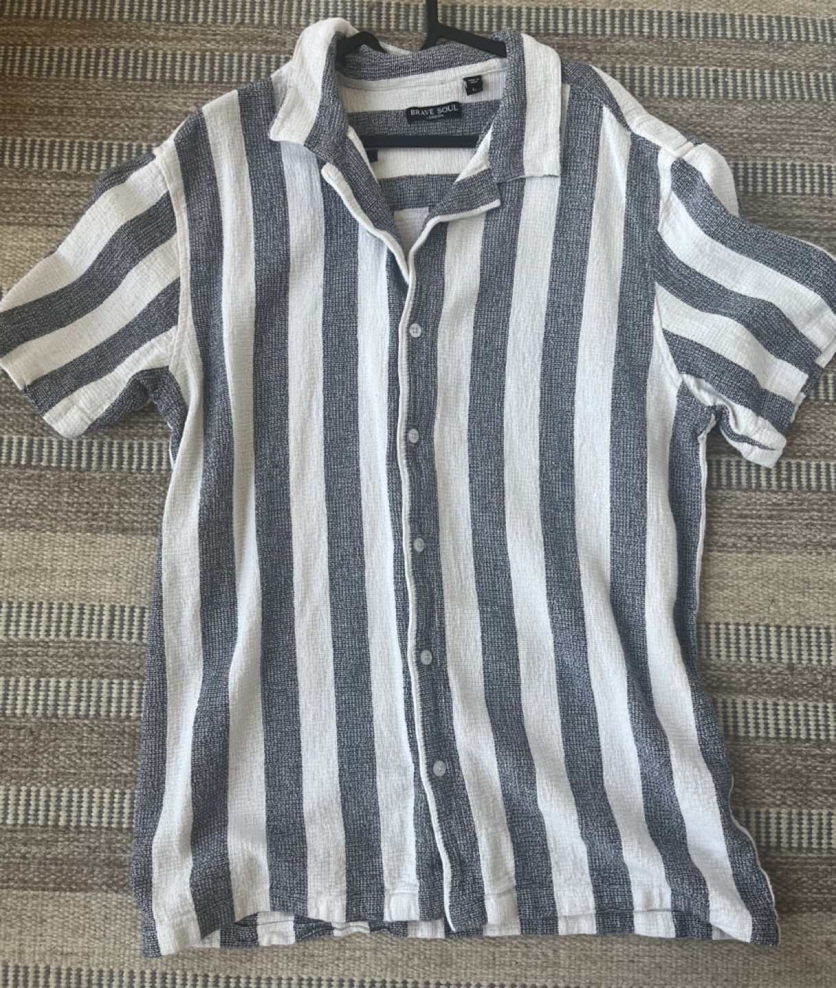 New Linen Striped Button Down Shirt