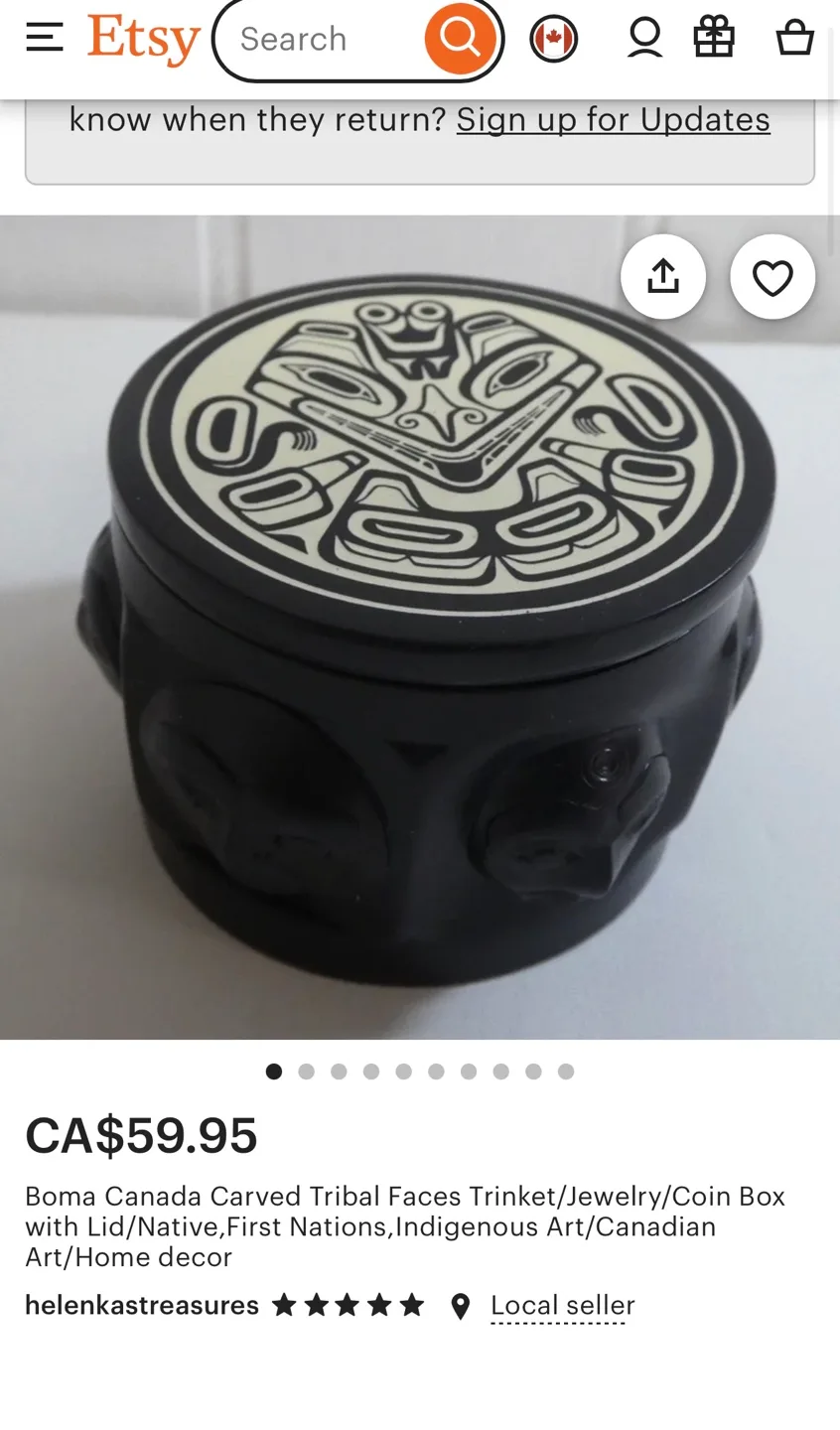 Vintage Small Boma Native Design Trinket Box image indicator(4)