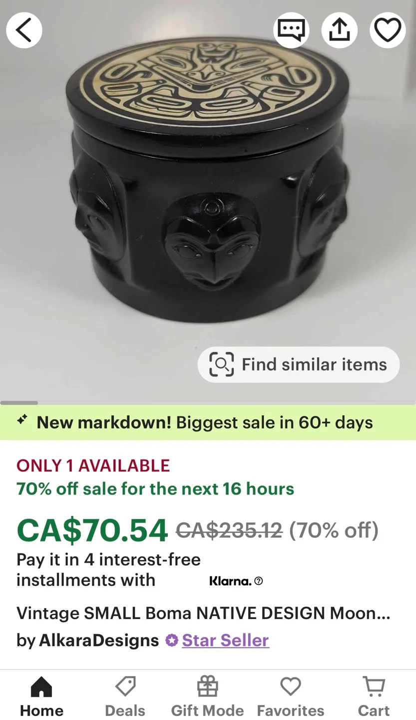 Vintage Small Boma Native Design Trinket Box image indicator(3)