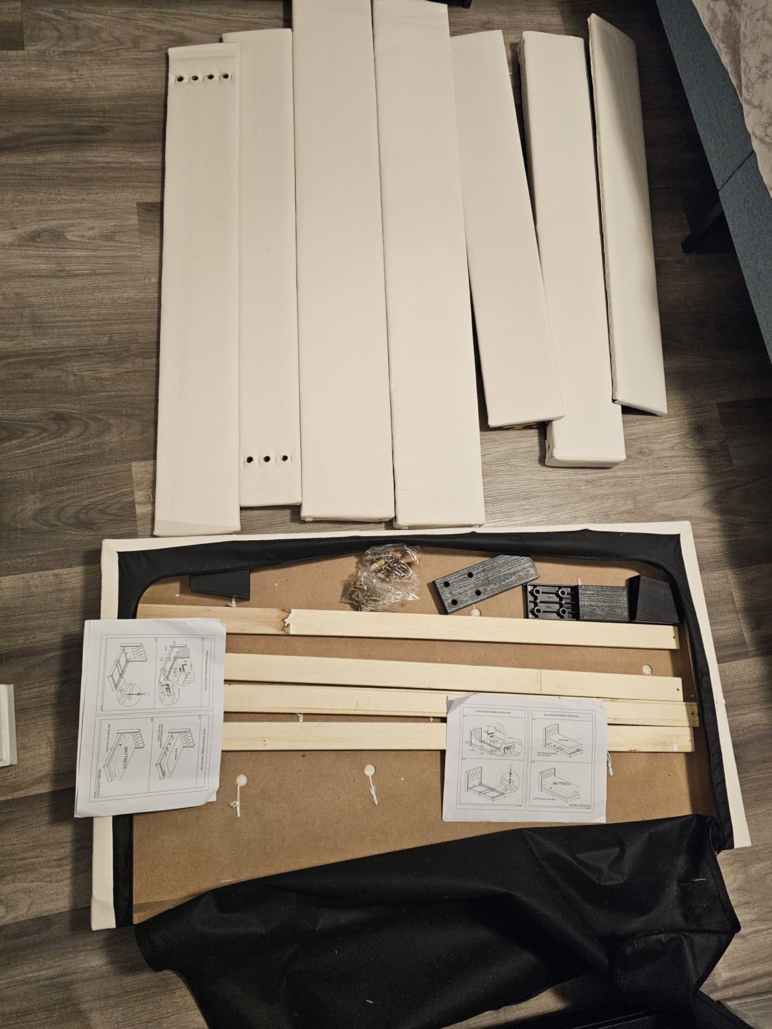White Upholstered Twin Bed Frame - photo 4