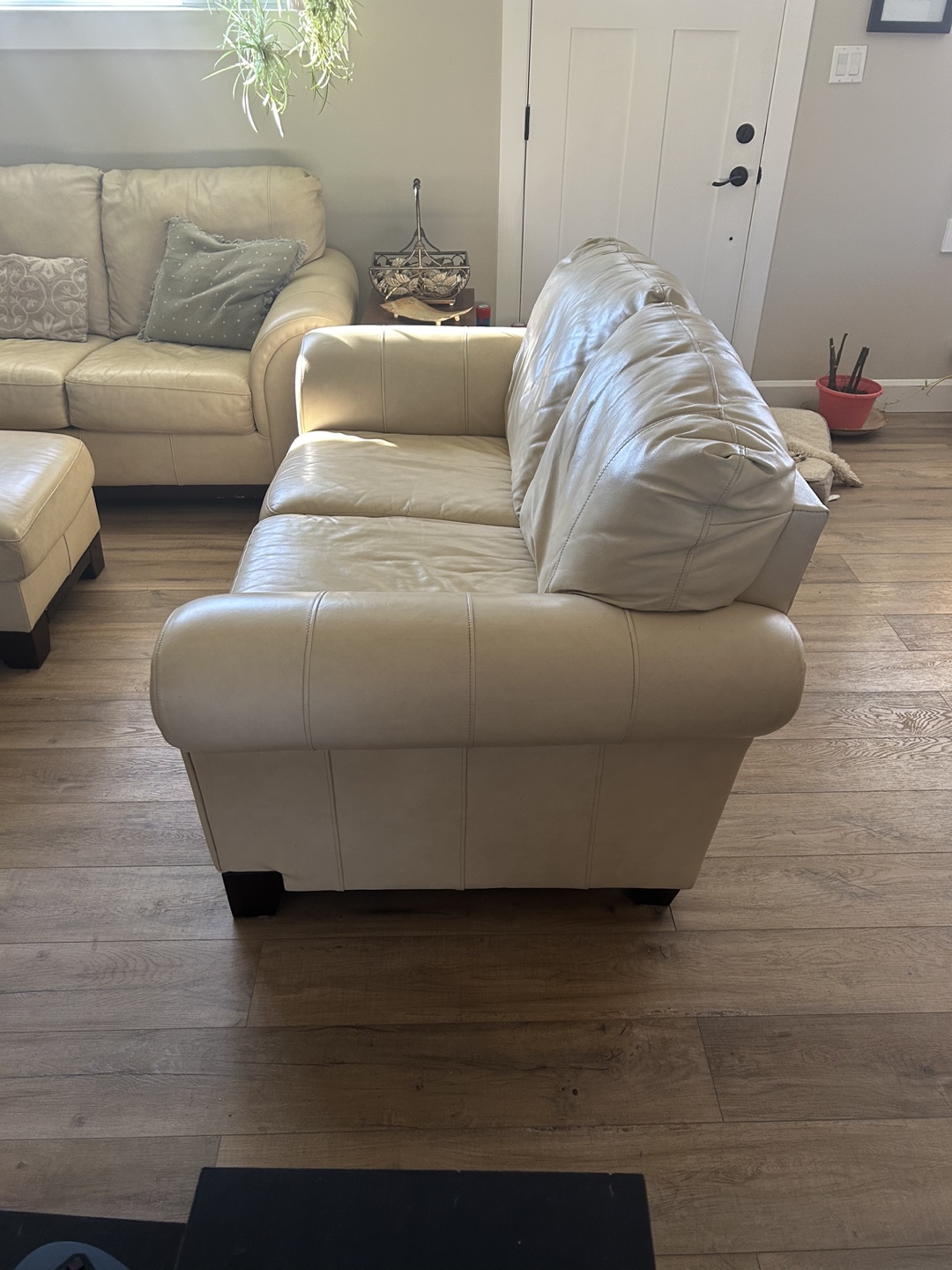 Leather Sofa and Ottoman Set - photo 2