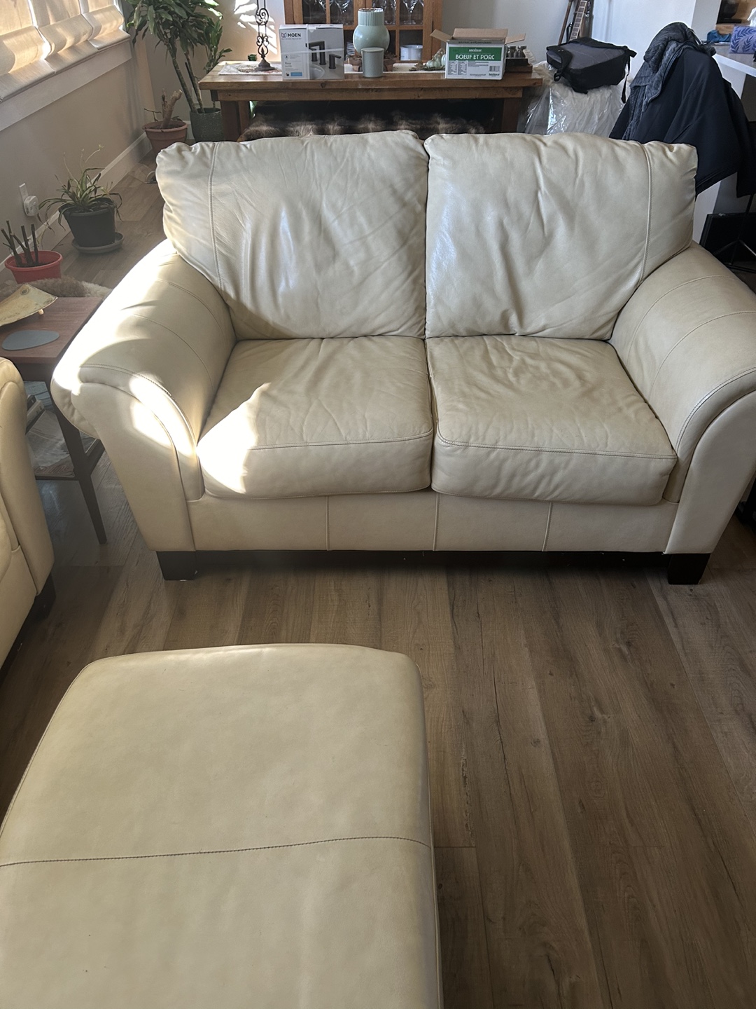 Leather Sofa and Ottoman Set - photo 3