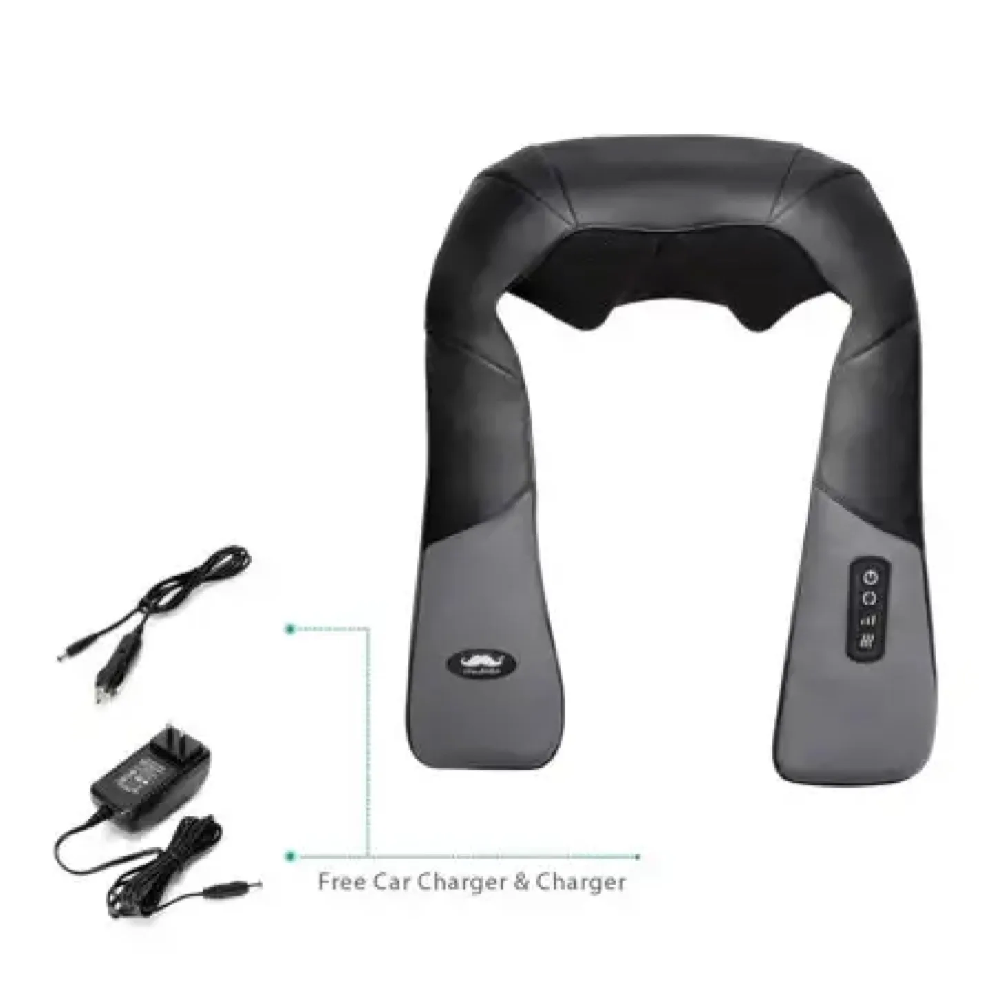 Moustache Shiatsu Neck Back Shoulder Kneading Massager with Heat image indicator(4)