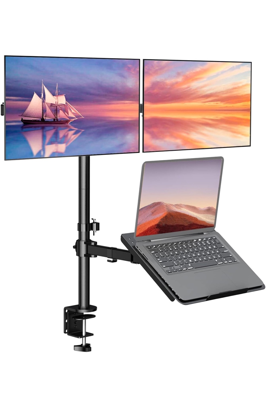 Dual Monitor and Laptop Stand