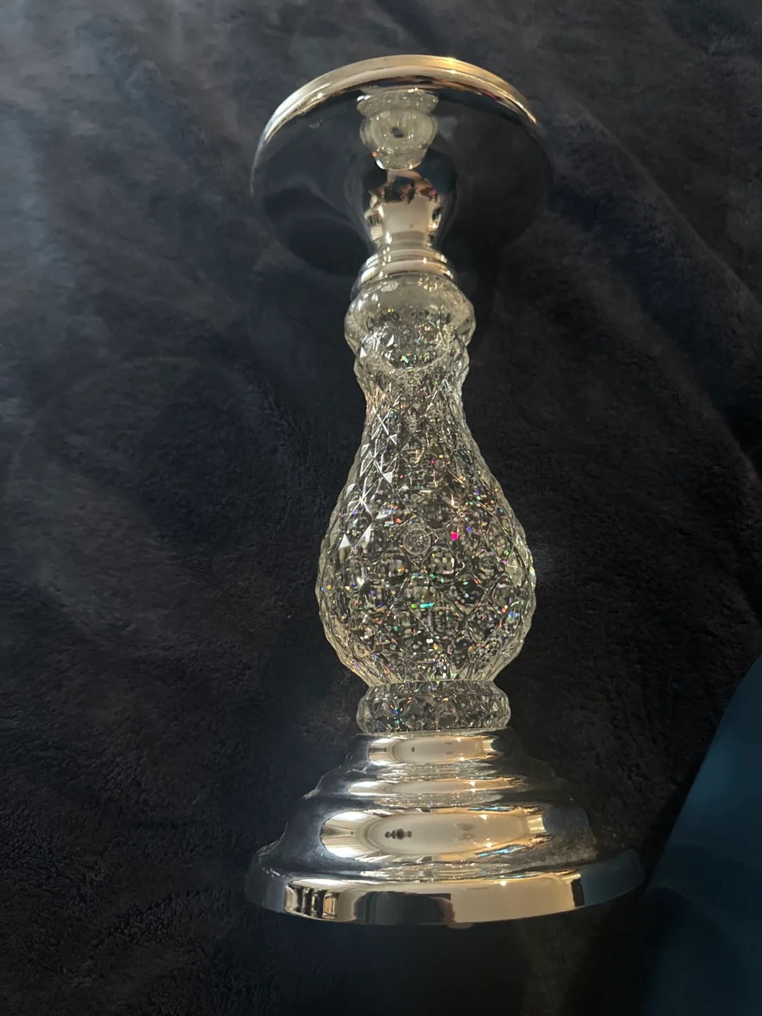 Brand new Beautiful Crystal Look Candle Holder 🧡🥕🔥 image indicator(4)