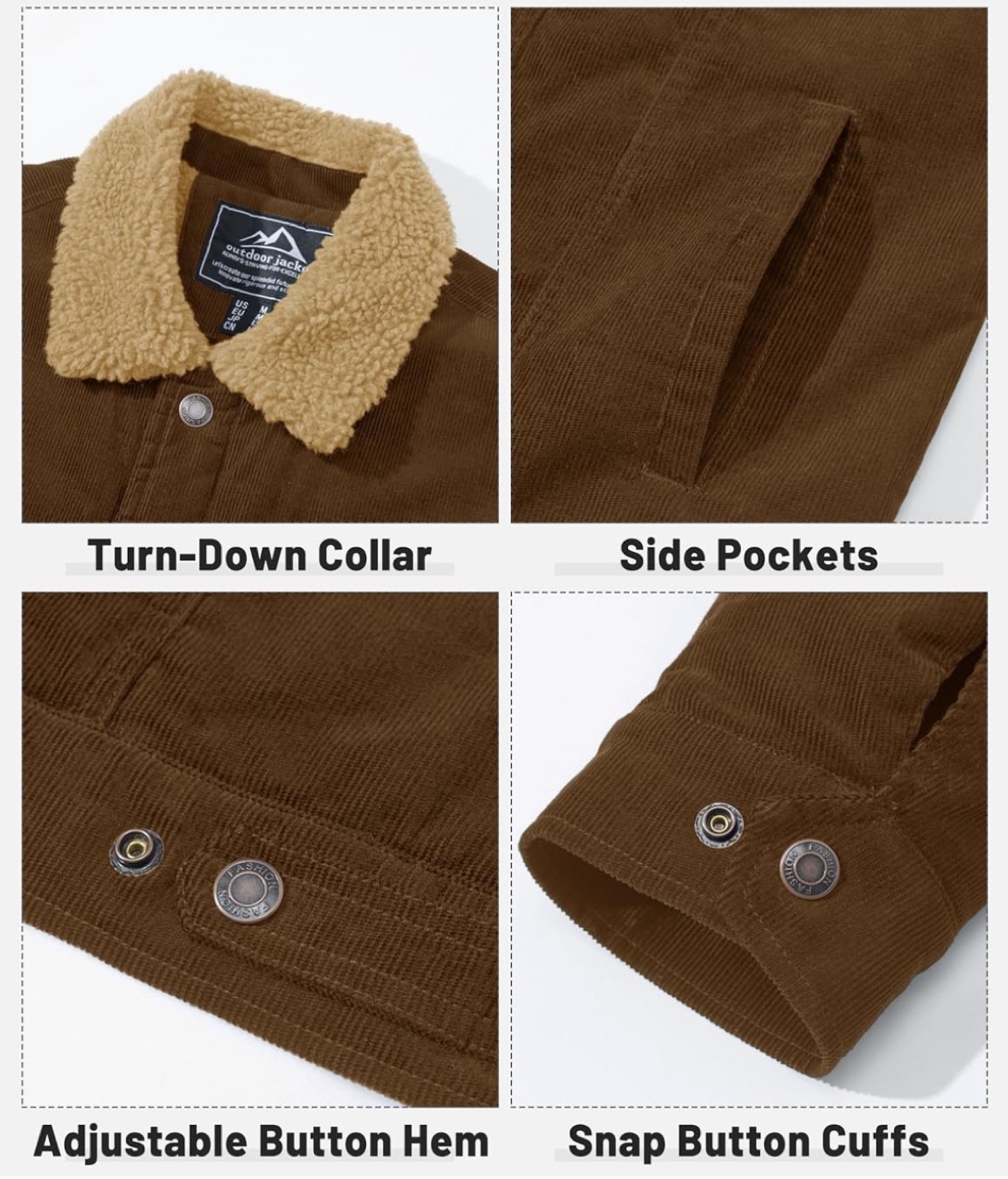 NEW! Men's Corduroy Jacket with Fleece Lining - photo 4