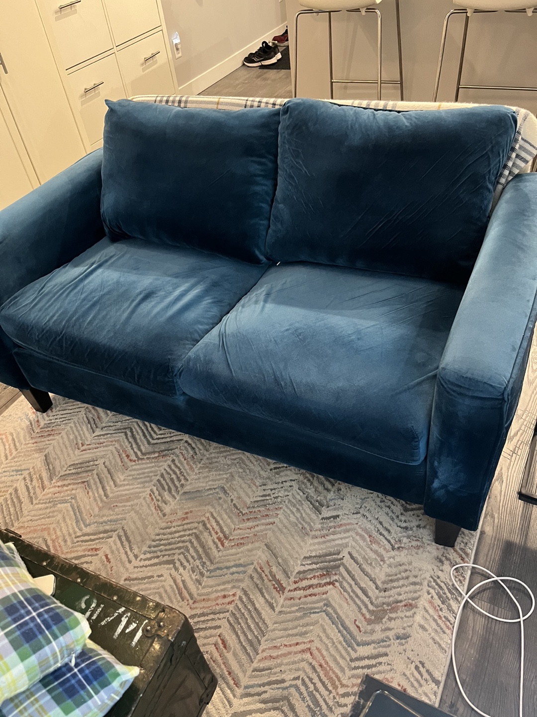 Blue Velvet Loveseat - photo 2
