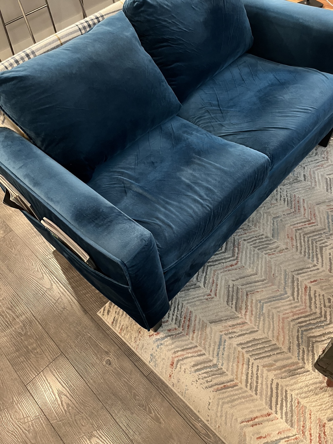 Blue Velvet Loveseat