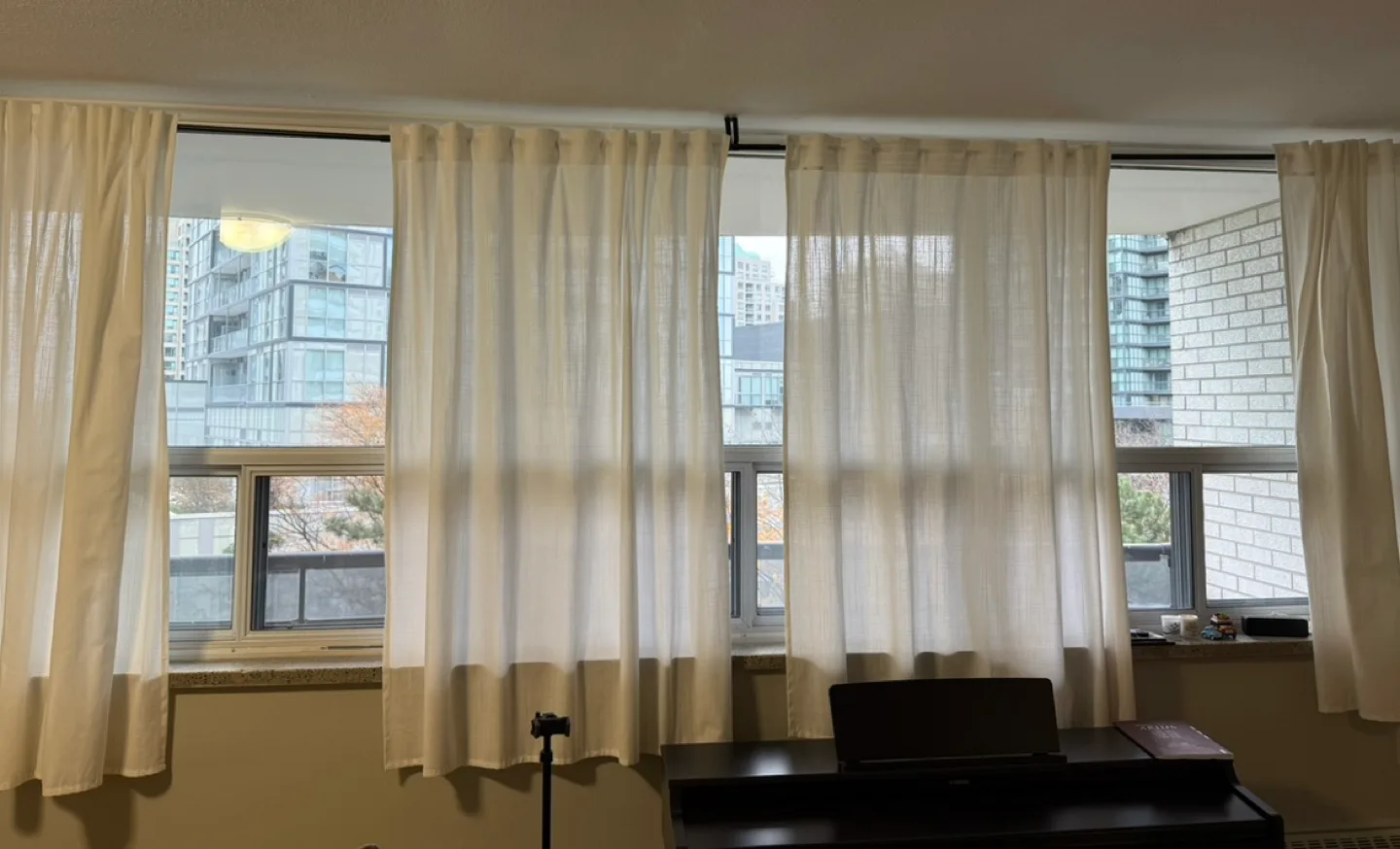 White Sheer Curtains with rods image indicator(4)