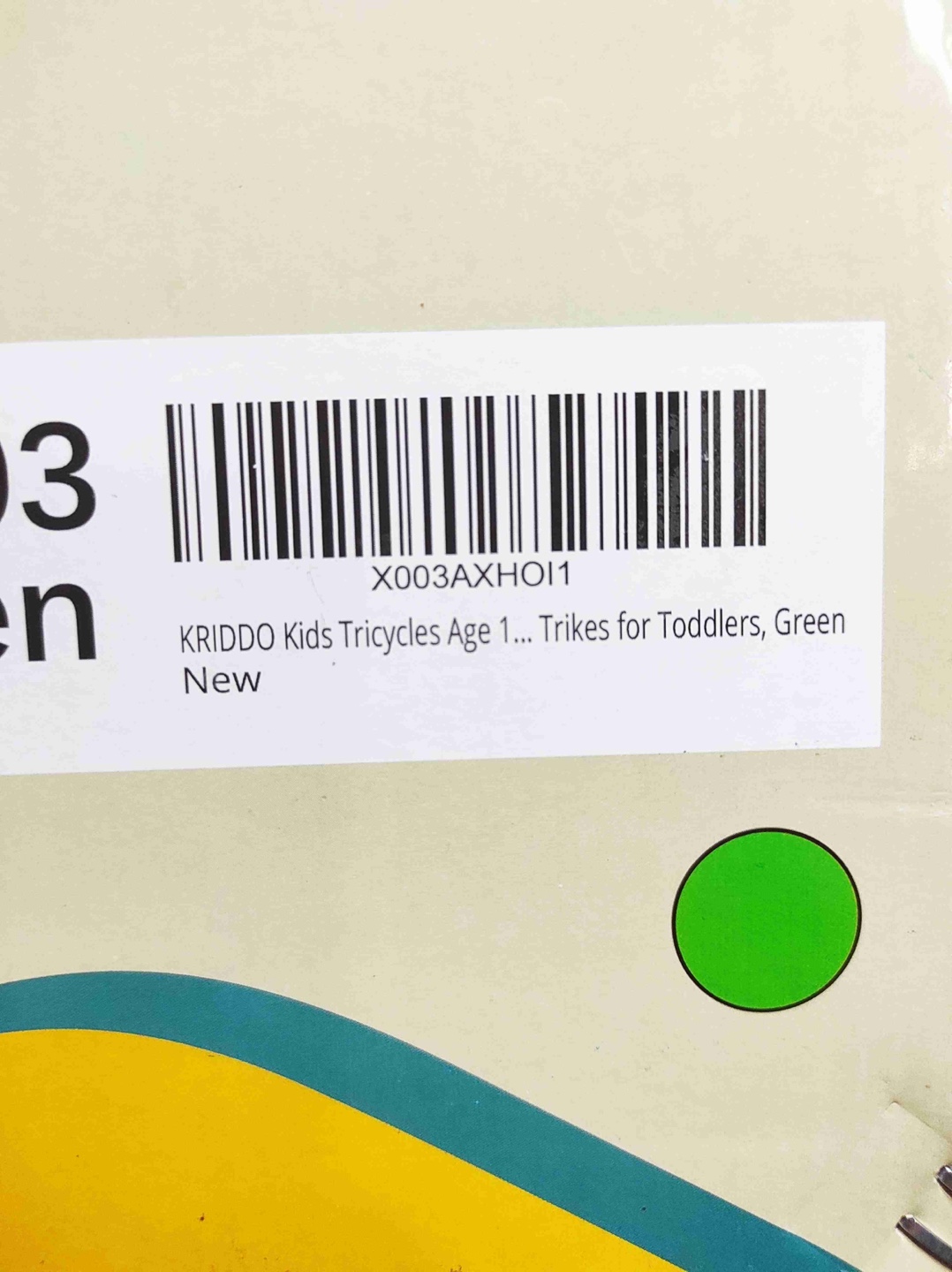 🥕 New open Box🥕KRIDDO Kids Tricycle Green - photo 4