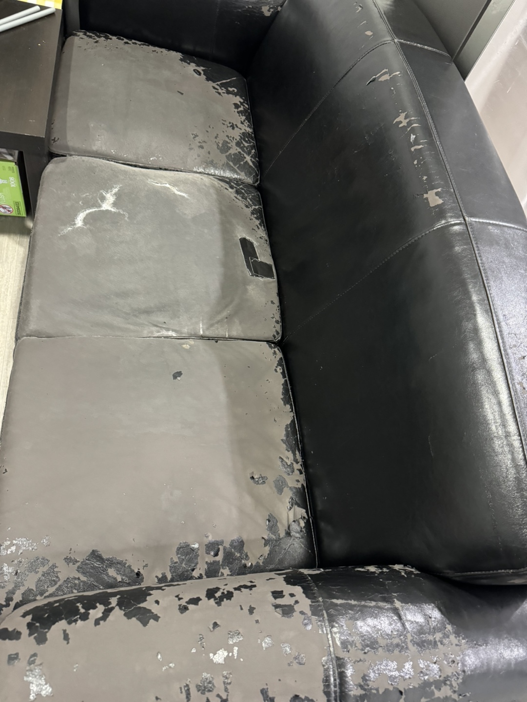Black Leather Sofa 3 seating for sale - photo 5